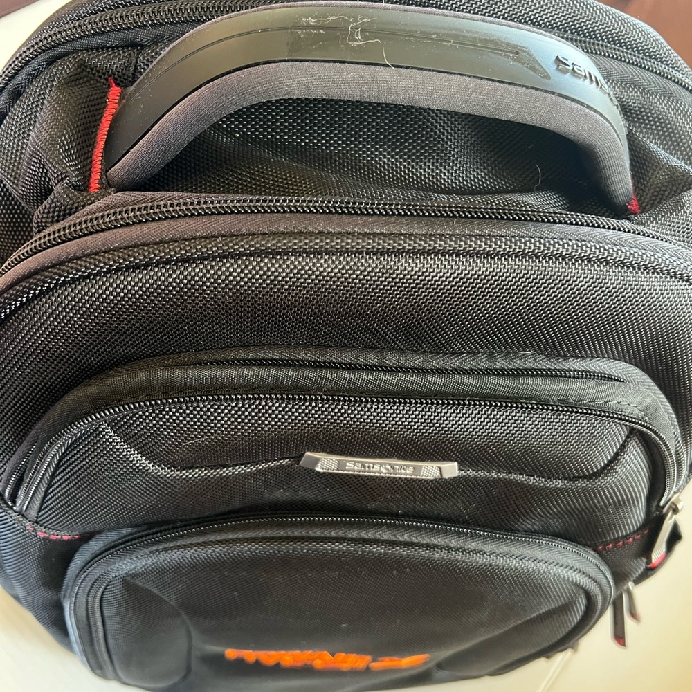 Samsonite Black Backpack With Orange Accents - image 5